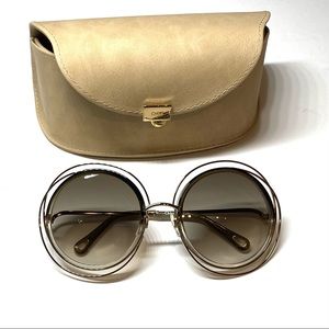 Chloe Carlina CE120S Sunglasses 58 Gold Gray 58mm